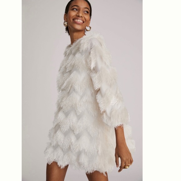 Anthropologie Dresses & Skirts - ANTHROPOLOGIE Hutch Fringed Embellishment Shift Mini Dress M